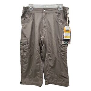 NWT Stillwater Supply Womens Size 12 Cargo Brown Capri Pants UV Protect Comfort